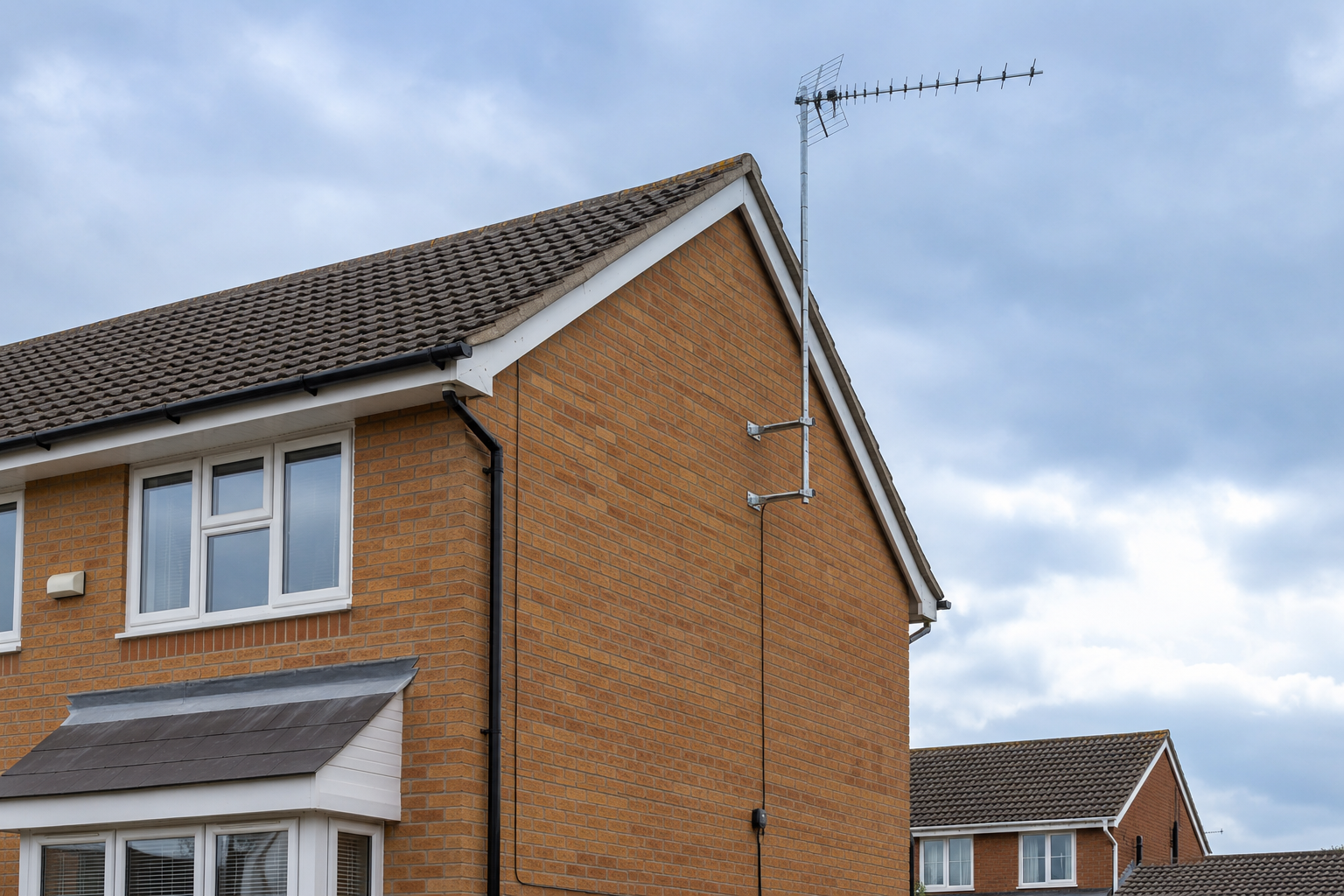 Roof-mounted TV aerial fitted for a Stratford-upon-Avon property